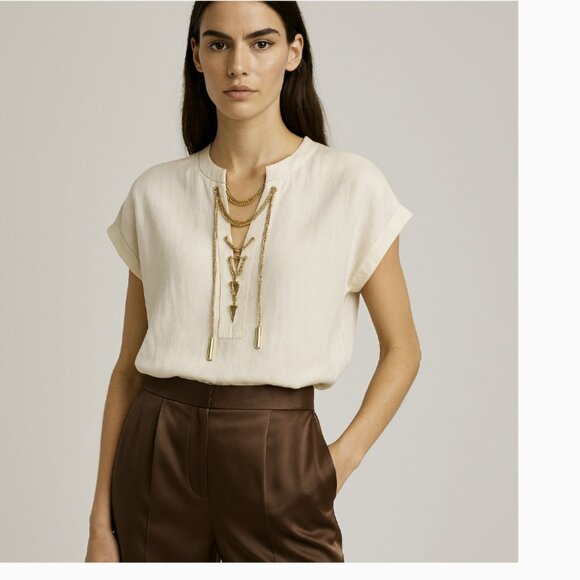 MICHAEL KORS Linen Top - with Chain Detail - Picture 15 of 15